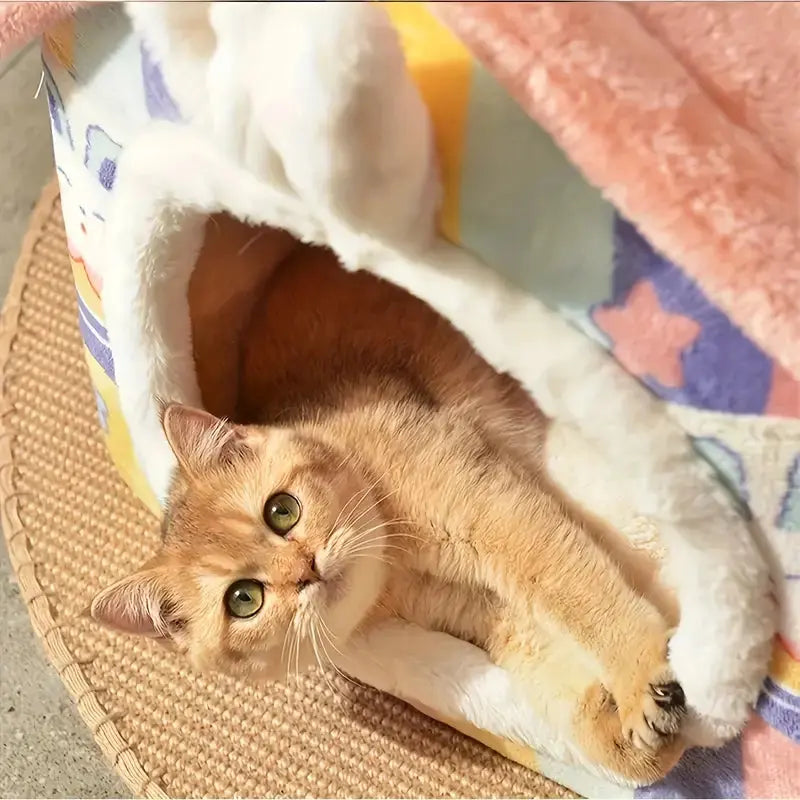 PatiYuvasi™ – Pastel Ev Şeklinde Kedi Evi 🏠🐾 patiyuvasi