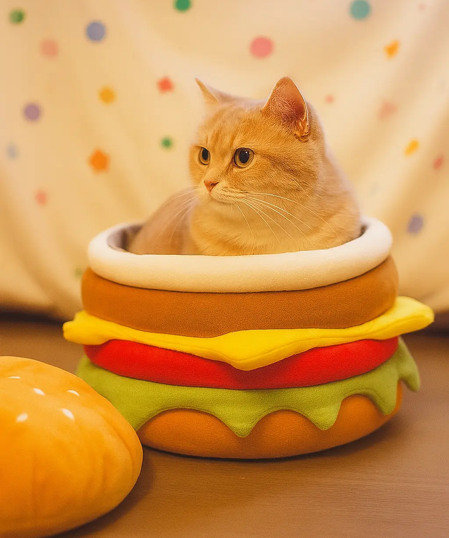 PatiYuvasi™ - Sıcacık Hamburger Kedi Yatağı patiyuvasi