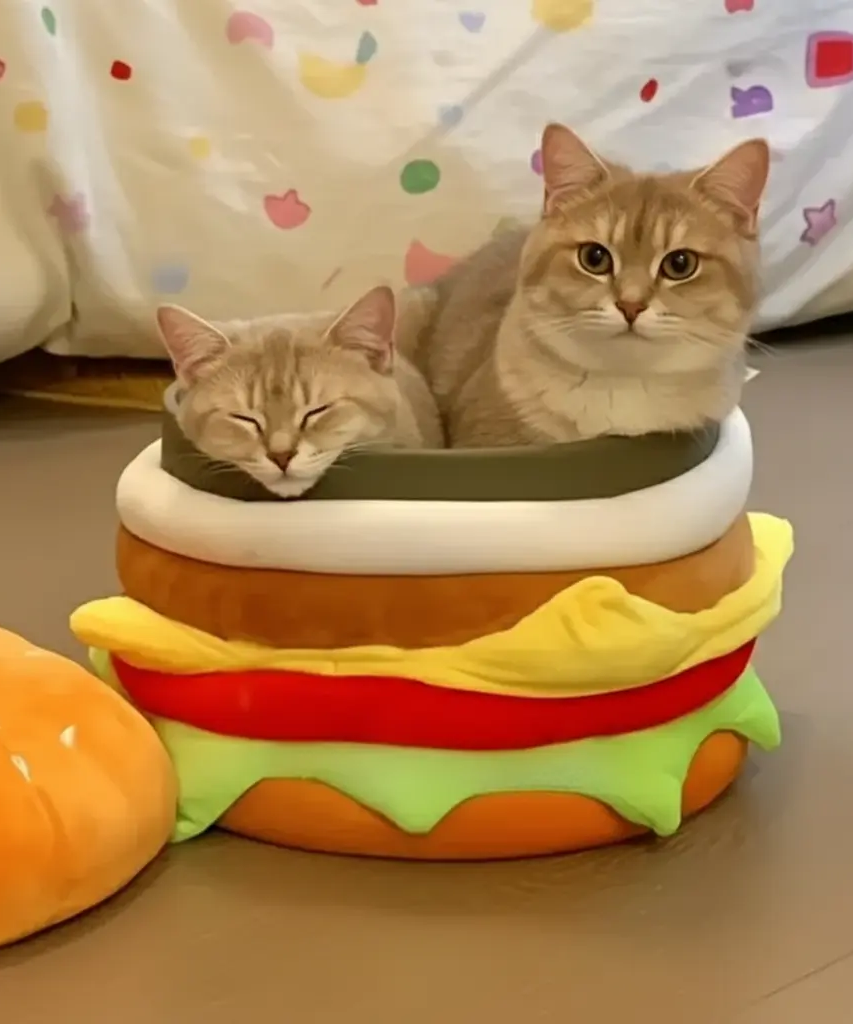 PatiYuvasi™ - Sıcacık Hamburger Kedi Yatağı patiyuvasi