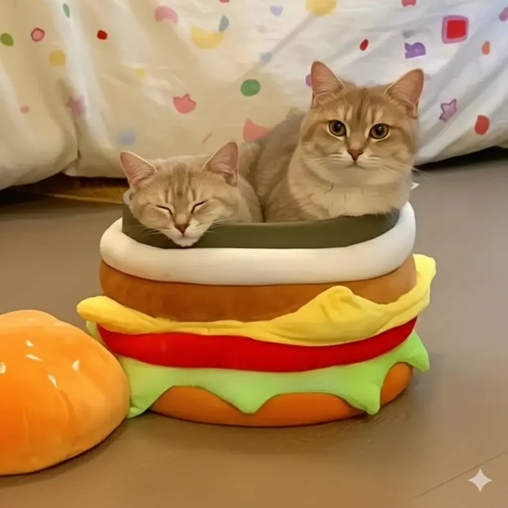 PatiYuvasi™ - Sıcacık Hamburger Kedi Yatağı patiyuvasi