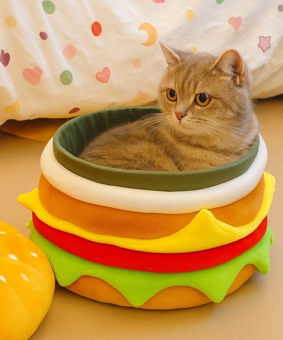 PatiYuvasi™ - Sıcacık Hamburger Kedi Yatağı patiyuvasi