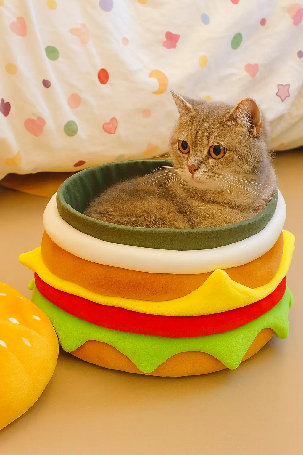 PatiYuvasi™ - Sıcacık Hamburger Kedi Yatağı patiyuvasi