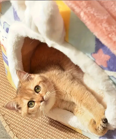 PatiYuvasi™ – Pastel Ev Şeklinde Kedi Evi 🏠🐾 patiyuvasi