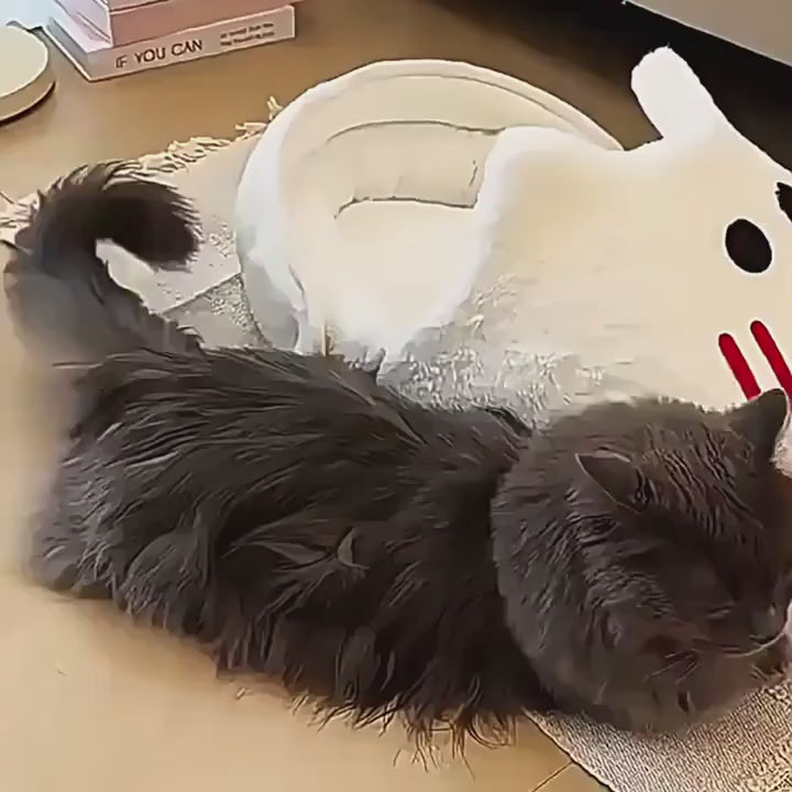 PatiYuvasi™ – Terlik Peluş Kedi Yatağı 🤍🐱